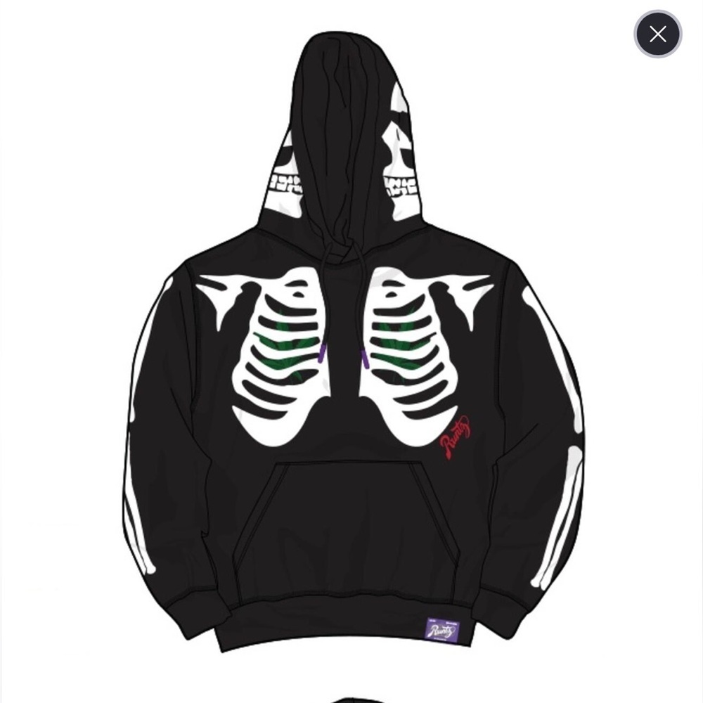 Men’s Runtz Skull White Black Skeleton Hoodie